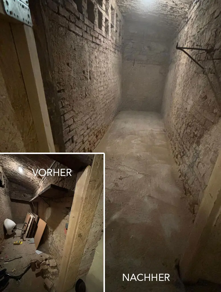 Kellergang Vorher Nachher